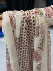 Handwork Floral Mul Cotton Suit Set with Dupatta – Elegant Ethnic Wear for Women