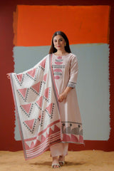 Elegant Pastel Kurti Set with Dupatta – Soft Cotton Daily Wear Outfit