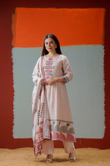 Elegant Pastel Kurti Set with Dupatta – Soft Cotton Daily Wear Outfit