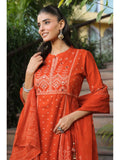Women Rust Orange Designer Kurti Pant Dupatta Set | Festive Ethnic Wear | Premium Collection