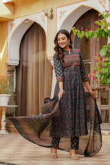 Women Premium Ajrakh Print Kurti Pant Dupatta Set | Traditional Designer Ethnic Wear | Festive Collection