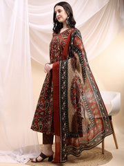 Women Printed Ethnic 3 Piece Set | Cotton Kurti Pant Dupatta Set | Festive & Daily Wear