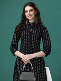 Women Black Cotton Printed Kurti | Summer Daily Wear Kurti | Stylish Ethnic Outfit