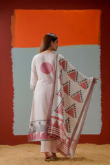 Elegant Pastel Kurti Set with Dupatta – Soft Cotton Daily Wear Outfit