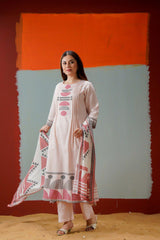 Elegant Pastel Kurti Set with Dupatta – Soft Cotton Daily Wear Outfit